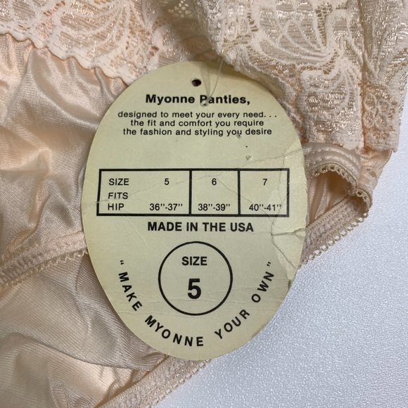 Vintage Myonne Shiny Second Skin High Cut Panties Size Small Satin Lace Trim NEW - Picture 3 of 9